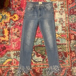 Fringe Hem Emory Park Jeans
